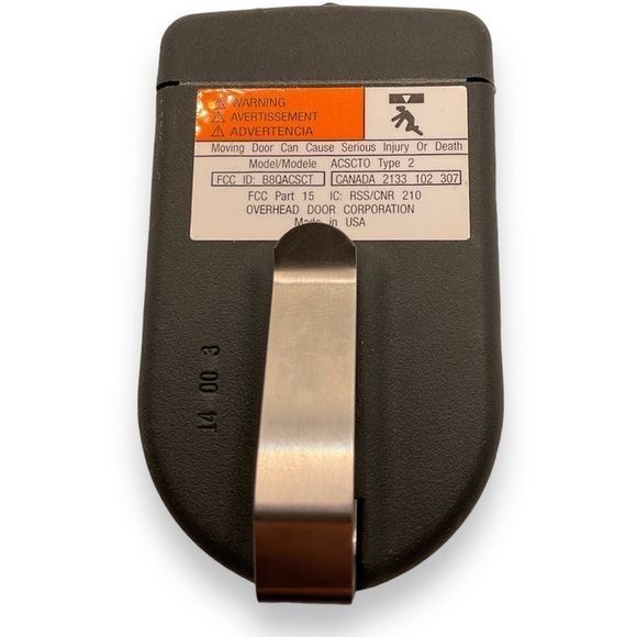Overhead Door Co Model ACSCTO 2 Button Type 2 Garage Remote - Picture 2 of 2